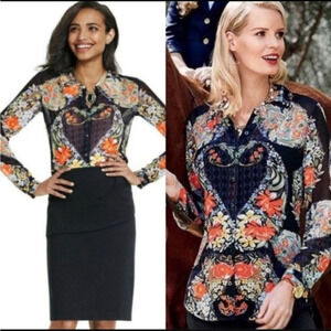 CAbi Amour Style 3072 floral blouse‎ button front Sz S
